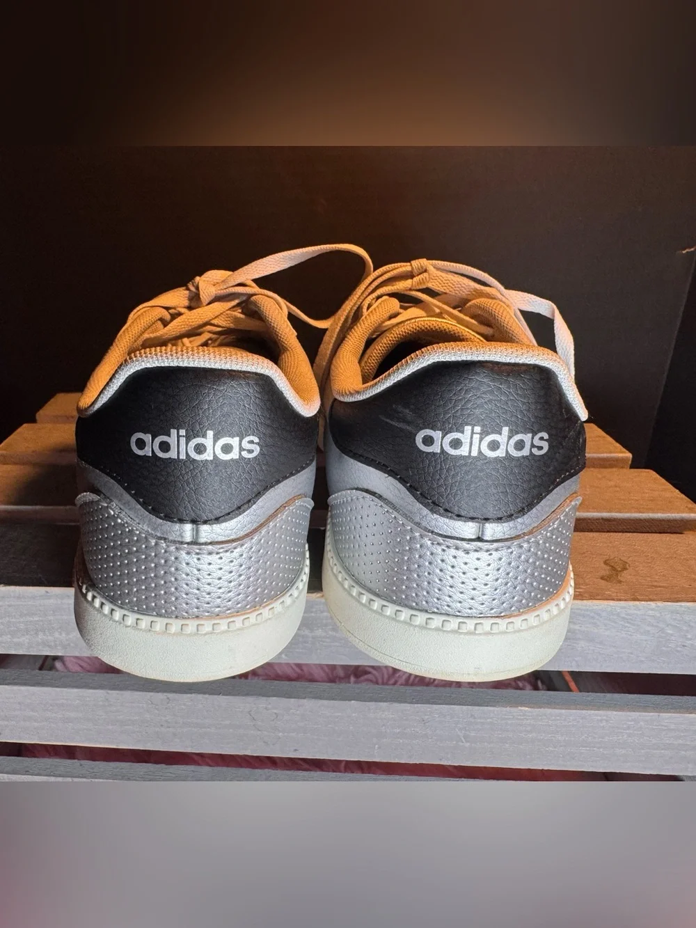 Adidas Breaknet Sleek Shoes Womens Size 9 Matte Silver / Core Black / Off White